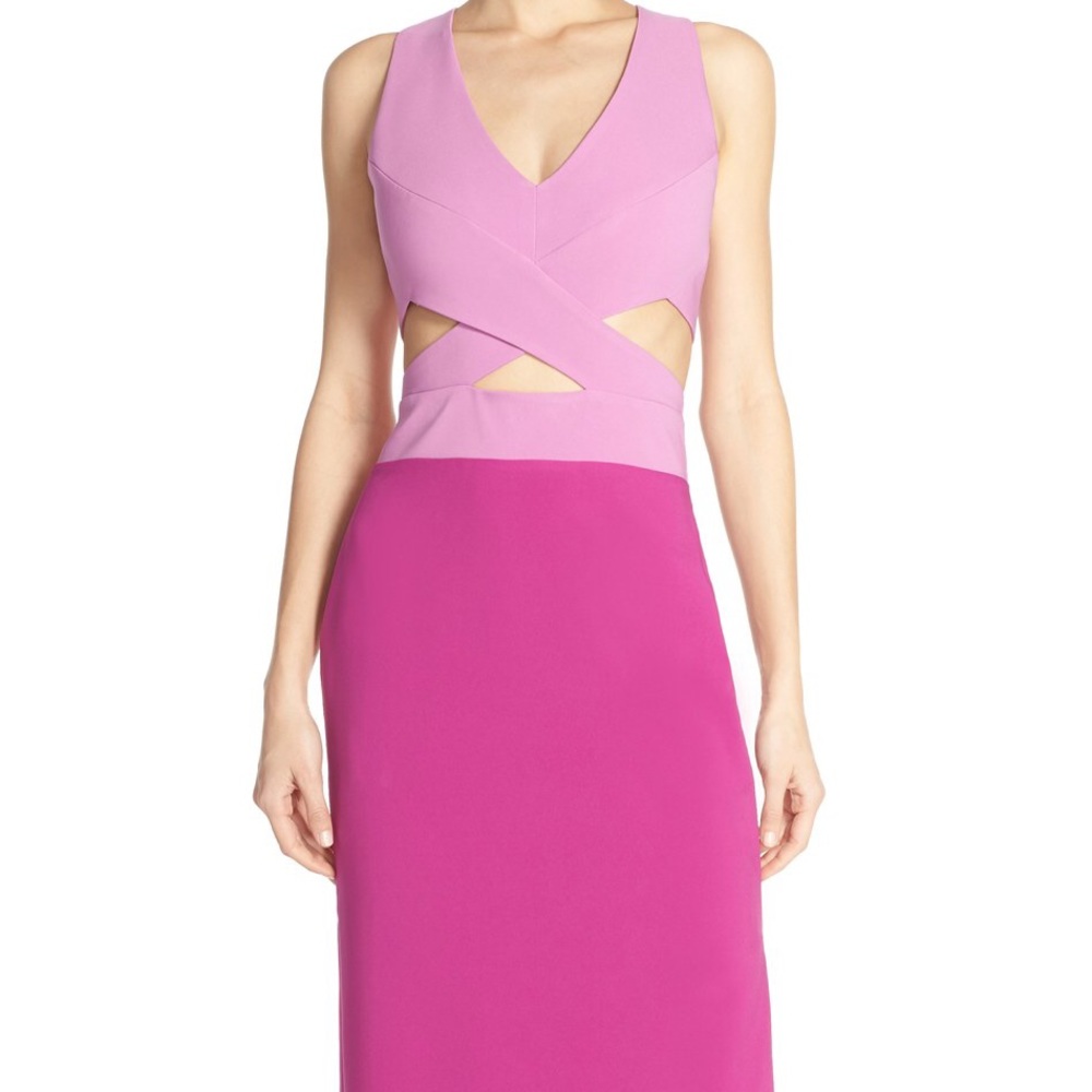 Maria Bianca Nero pink colorblock gown 4